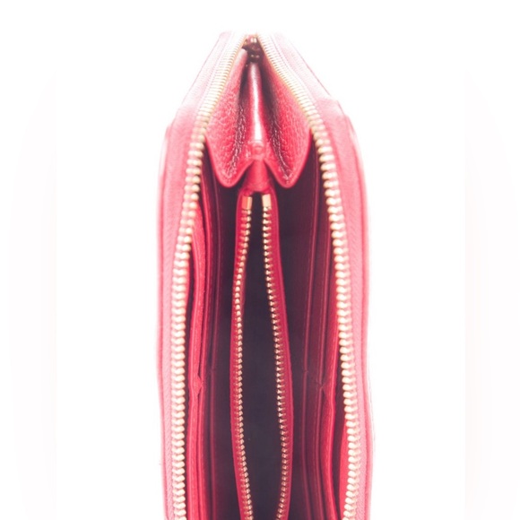 Tory Burch Red Leather Continental Wallet - Gold-Tone Hardware - Picture 3 of 3